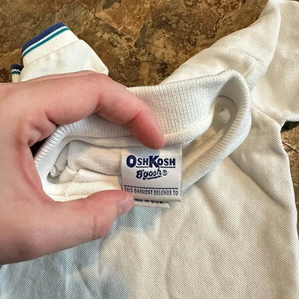 Vintage Oshkosh B’Gosh Baby Boy Polo Short Sleeve Spell Out Shirt Size 2T